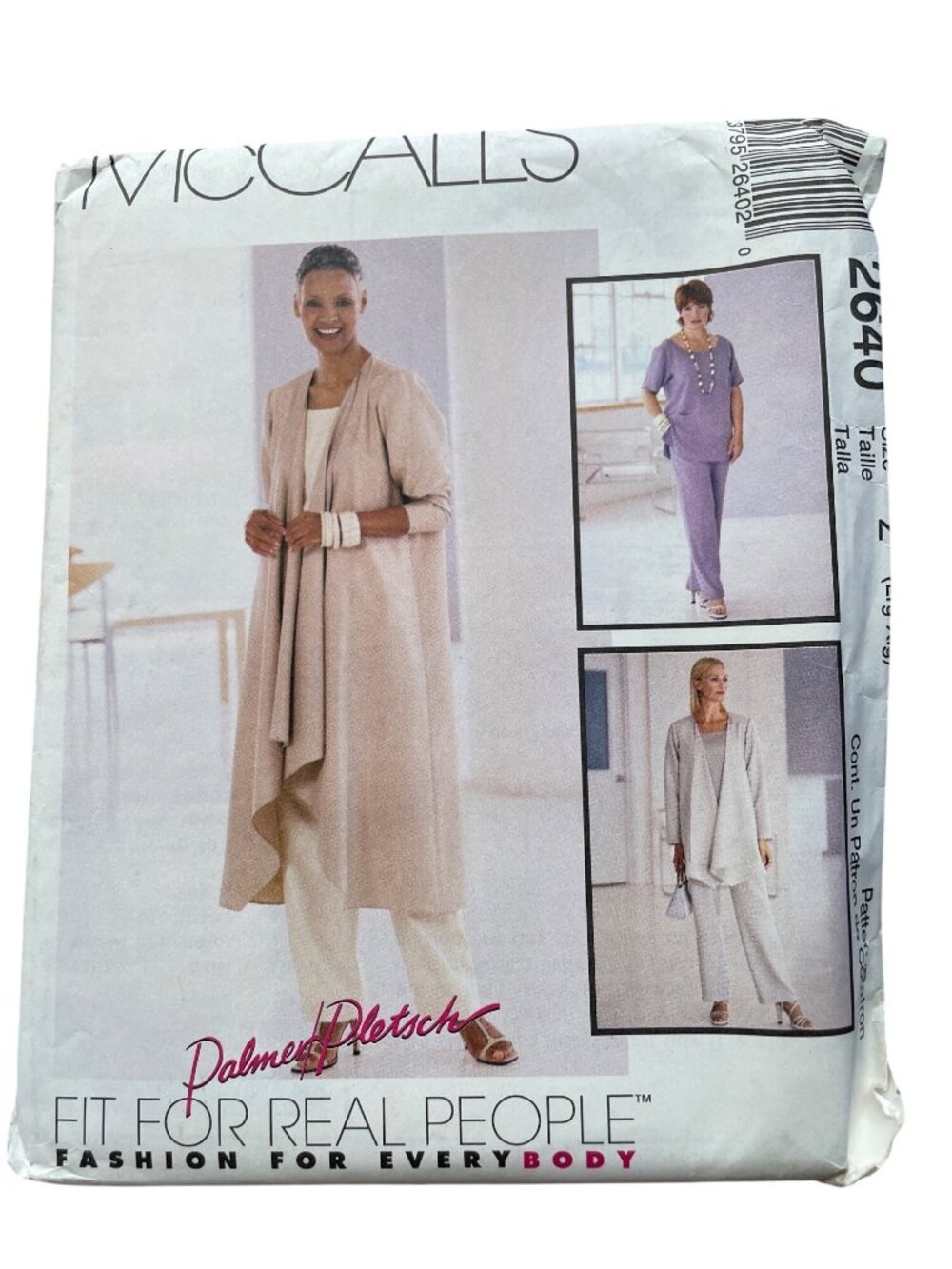 McCalls 2640 Sewing Pattern Large-XL Jacket Top Pull On Pants Dressmaking CUT